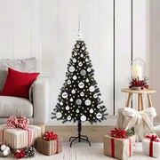 vidaXL Árvore de Natal com 150 LEDs com suporte Preto 120 cm PVC