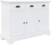 vidaXL Aparador com 3 portas em MDF e madeira de pinho 105x35x77,5 cm