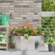 vidaXL Floreira Prateado 90 x 45 x 35 cm Aço inoxidável