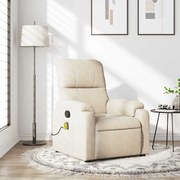 vidaXL Poltrona de massagens reclinável tecido de microfibra cor bege