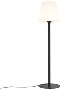 Candeeiro de Pé Moderno para Exterior Preto com Abajur Branco IP44 - Big Virginia Moderno