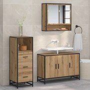 vidaXL Conjunto de Móveis para Banheiro 3 pcs Carvalho Artesanal