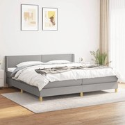 vidaXL Cama com molas/colchão 200x200 cm tecido cinza-claro