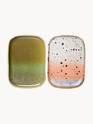 Pratos de servir com vidrado reativo artesanais 70's, conjunto de 2