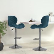 vidaXL Bancos de bar 2 pcs veludo azul