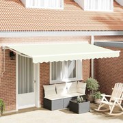 vidaXL Toldo Retrátil Creme 350 x 200 cm Poliéster e Metal