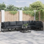 vidaXL Conjunto de Sofá de Jardim 6 pcs Preto 70 x 70 x 32 cm Alumínio
