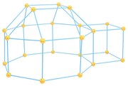 vidaXL 72 pcs kit de construção de forte para crianças
