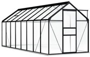 vidaXL Estufa com base alumínio antracite 9,31 m²