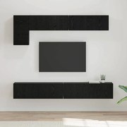 vidaXL Conjunto de móvel de TV com prateleira com armazenamento com porta 5 pcs Carvalho Preto
