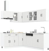 vidaXL 11 peças armário de cozinha conjunto Lucca branco