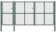 vidaXL Portão de jardim 400x200 cm aço verde