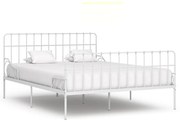 Estrutura de cama com estrado de ripas 200x200 cm metal branco