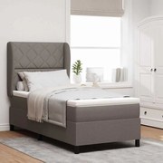 vidaXL Cama Box com Colchão Taupe, 90x190 cm