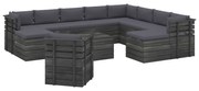 12 pcs conjunto lounge de paletes com almofadões pinho maciço