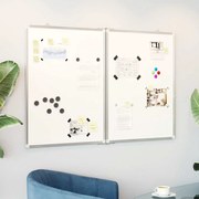 vidaXL Quadro branco magnético dobrável 120x80x1,7 cm alumínio