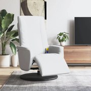 vidaXL Cadeira massagens reclinável c/apoio pés couro artif. branco