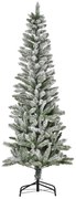 HOMCOM Árvore de Natal 180cm Neve Artificial com 394 Ramos Ignífugos de PVC Base Dobrável e Suporte de Aço Decoração de Natal | Aosom Portugal