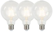 Conjunto de 3 lâmpadas de filamento LED reguláveis E27 G95 5W 470 lm 2700K