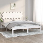 Estrutura de cama 140x190 cm madeira maciça branco