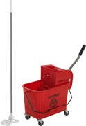 HOMCOM Balde de Limpeza com Escorredor Painel Separador e Rodas Capacidade de 20 L para Limpezas Domésticas 45x26,5x70 cm Vermelho | Aosom Portugal