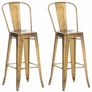 Conjunto de 2 bancos de bar Aiden 44 x 115 x 52 cm Dourado