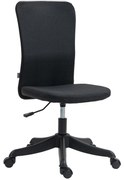 HOMCOM Cadeira de Escritório sem Apoio para os Braços Estofada em Linho Sintético com Altura Ajustável 53x43x85-93 cm Preto | Aosom Portugal