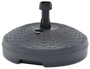 vidaXL Base guarda-sol c/ areia/água 20 L plástico vime antracite