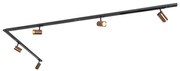 Sistema de calhas moderno monofásico com 5 focos bronze escuro - Jeana