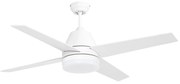 HOMCOM Ventoinha de Teto com Luz 46W Ø129 cm com 4 Lâminas Reversíveis Controlo Remoto 6 Velocidades e Temporizador Branco