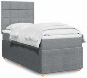 Cama com molas/colchão 90x190 cm tecido cinzento-claro