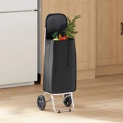 Carrinho de Compras vidaXL com Rodas Preto 35 L