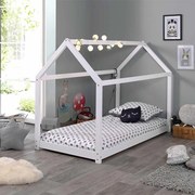 Cama criança Casa CABANE (90x200cm) + Estrado Branca