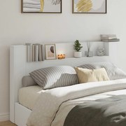 vidaXL Cabeceira Branco 180 x 16,5 x 103,5 cm Madeira processada