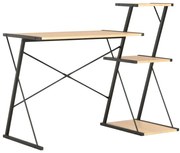 vidaXL Secretária com prateleira 116x50x93 cm preto e carvalho