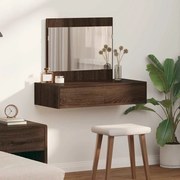 vidaXL Mesa de Maquiagem de Parede Carvalho Castanho 83x40x70 cm