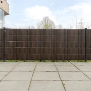 Telas de varanda 10 pcs 255x19 cm vime PE castanho e preto