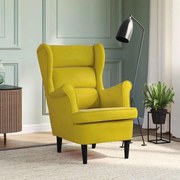 vidaXL Poltrona em veludo amarelo mostarda