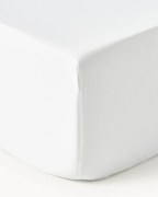 Lençol com elástico em cetim de algodão para cama de casal Premium