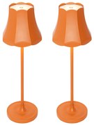 LED Conjunto de 2 Candeeiros de Mesa Retro Laranja Recarregáveis IP44 - Granny Retro