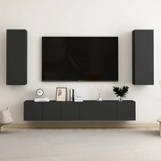 vidaXL 5 pcs conjunto de móveis de TV derivados de madeira preto