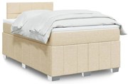 Cama boxspring com colchão 120x190 cm tecido cor creme