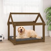 vidaXL Cama para cães 81x60x70 cm pinho maciço castanho mel