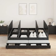 Estrutura de Cama Armazenamento Carvalho Preto 180x200 cm