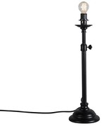 Candeeiro de mesa clássico preto ajustável sem abajur - Accia