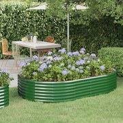 vidaXL Canteiro elevado jardim 214x140x36 cm aço galvanizado verde