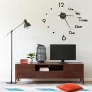 vidaXL Relógio de parede 3D de design moderno 100 cm XXL preto