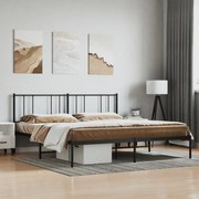 vidaXL Estrutura de cama com cabeceira 193x203 cm metal preto