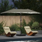vidaXL Guarda-sol de Jardim Areia 385 x 209 x 244 cm tecido