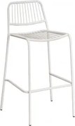 Pacote De 2 Bancos Altos De Jardim Empilháveis Elton Branco Glacial & ↑75 Cm - Sklum